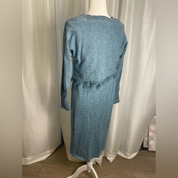 Stitch drop sweater dress teal color size M - Picture 2 of 5